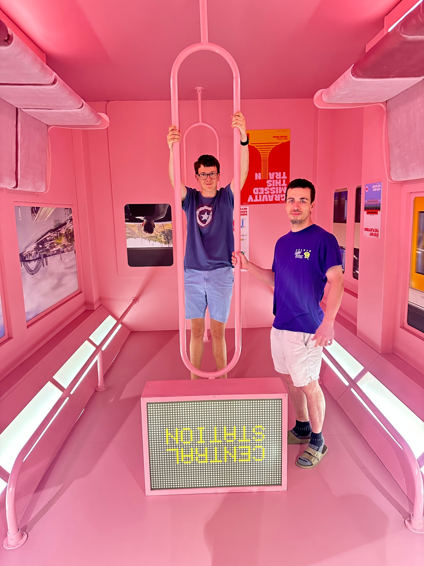With George participants exploring an interactive art space